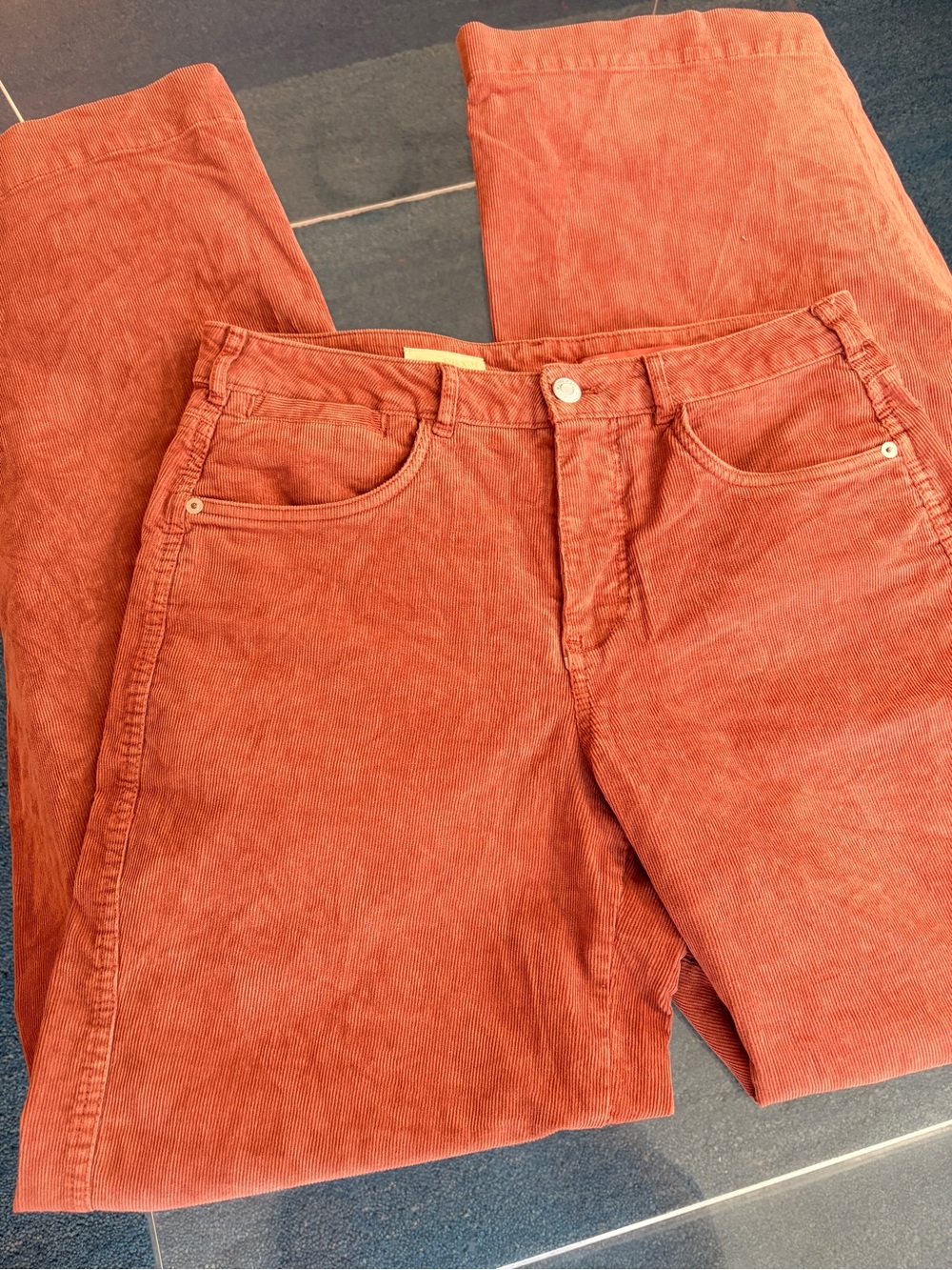 Pilcro Women's Corduroy Wide-Leg Jeans in Rust - Picture 7 of 14